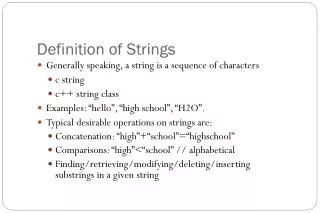 Definition of Strings