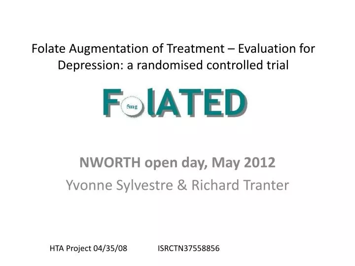 folate augmentation of treatment evaluation for depression a randomised controlled trial