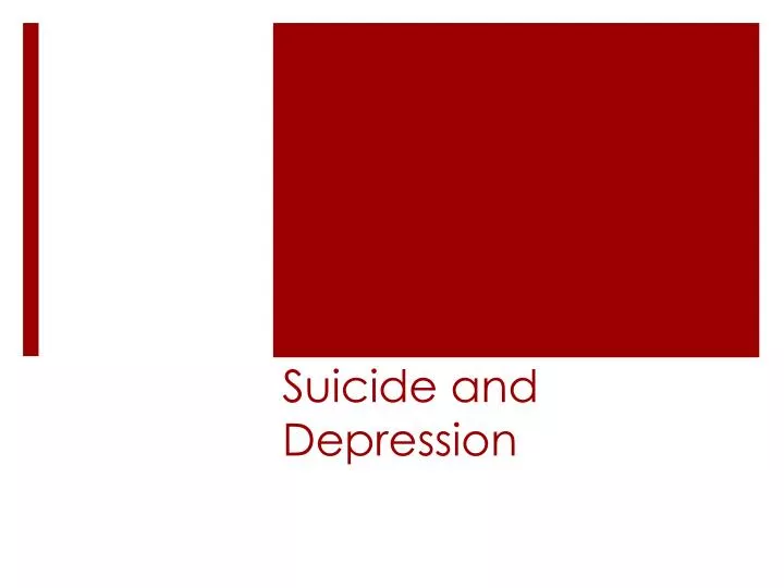 suicide and depression