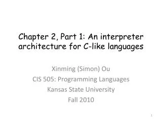 Chapter 2, Part 1: An interpreter architecture for C-like languages