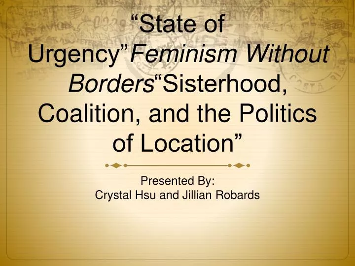 state of urgency feminism without borders sisterhood coalition and the politics of location