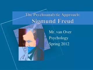 The Psychoanalytic Approach: Sigmund Freud