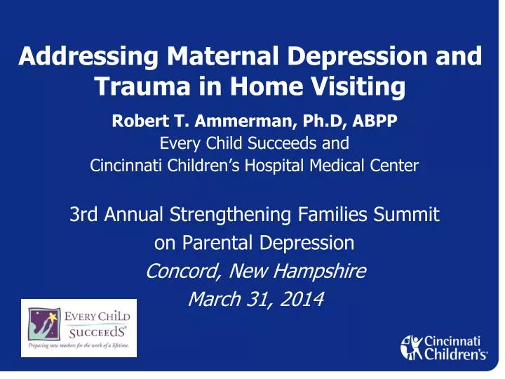 addressing maternal depression and trauma in home visiting