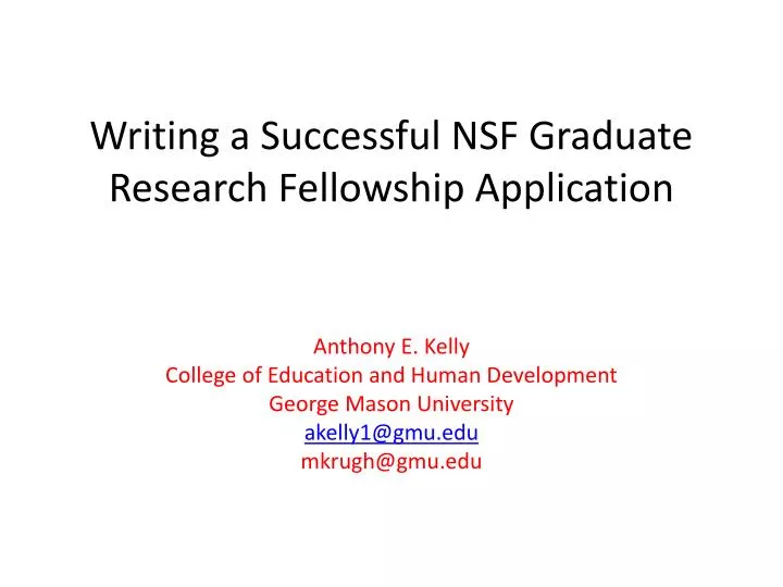 writing a successful nsf graduate research fellowship application