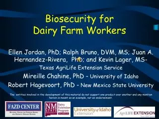 Biosecurity for Dairy Farm Workers
