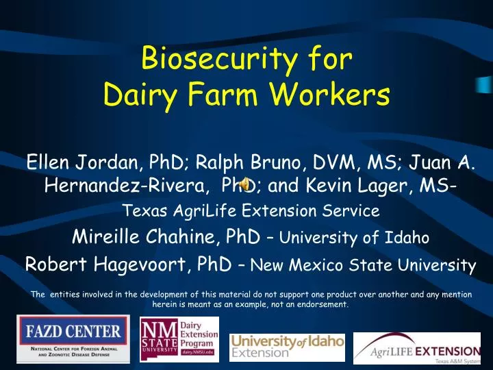 biosecurity for dairy farm workers