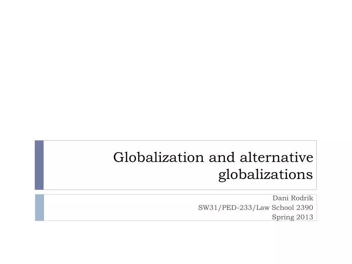 globalization and alternative globalizations