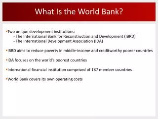 What Is the World Bank?