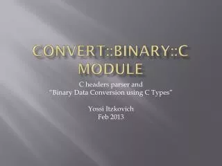 Convert::Binary::C module