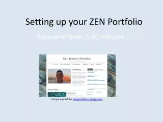 Setting up your ZEN Portfolio