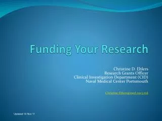 Funding Your Research