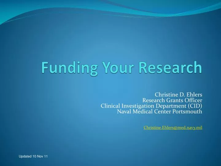 funding your research