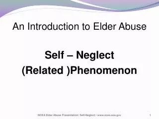 An Introduction to Elder Abuse