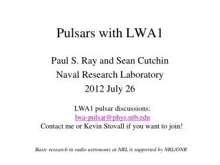 Pulsars with LWA1