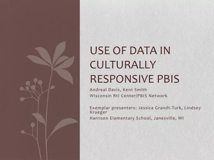 use of data in culturally responsive pbis