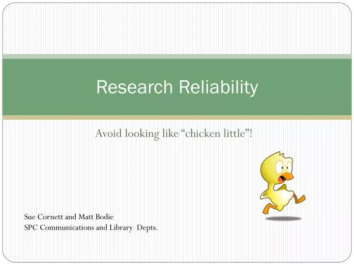 research reliability