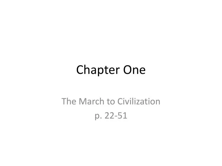 chapter one