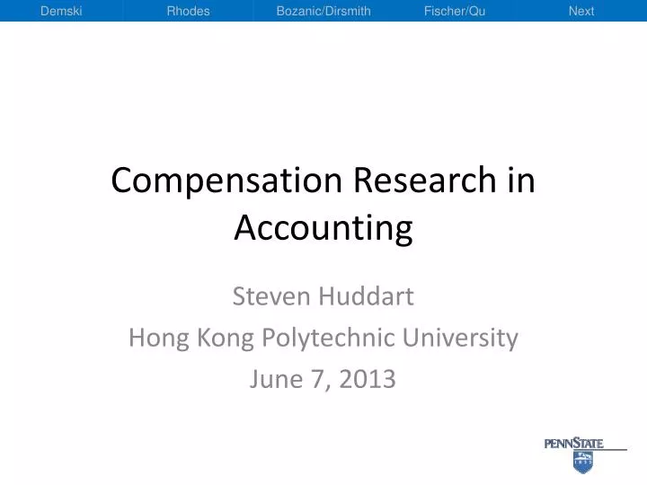 compensation research in accounting