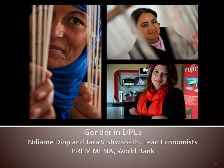 gender in dpls ndiam diop and tara vishwanath lead economists prem mena world bank