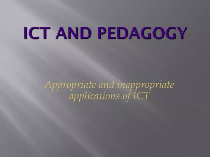 ict and pedagogy