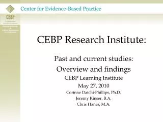 CEBP Research Institute: