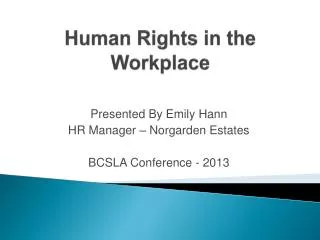 Human Rights in the Workplace
