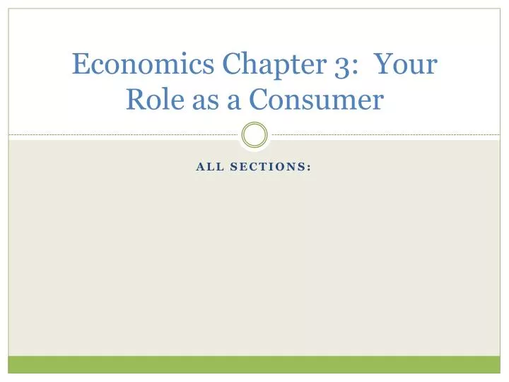 economics chapter 3 your role as a consumer