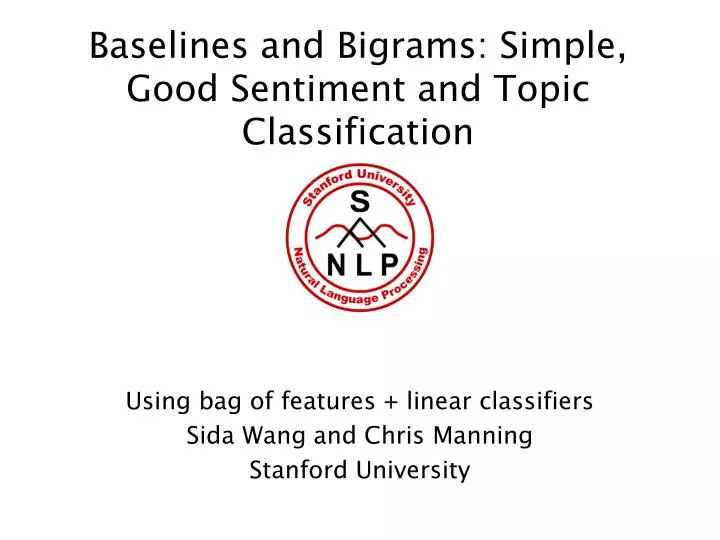 baselines and bigrams simple good sentiment and topic classification