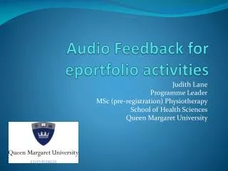 Audio Feedback for eportfolio activities