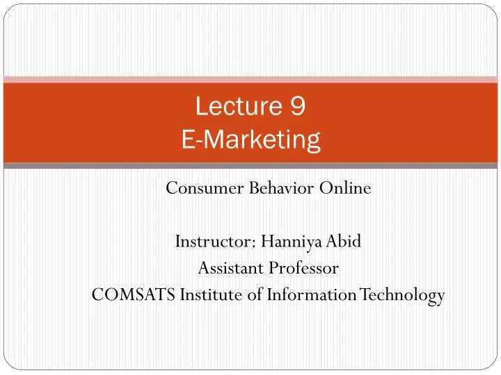 lecture 9 e marketing