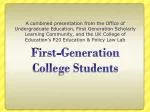 First-Generation College Students - slide 1