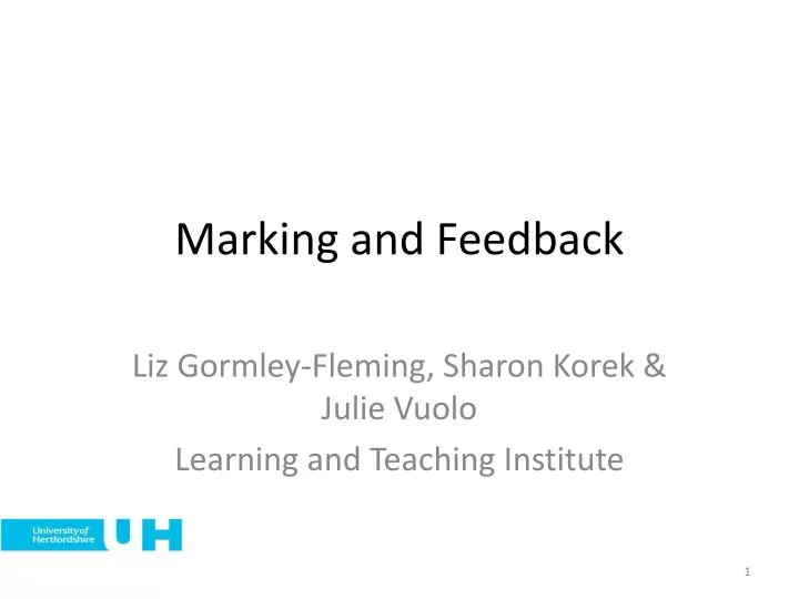 marking and feedback
