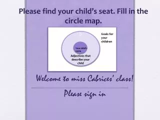 Welcome to miss Cabrices’ class! Please sign in