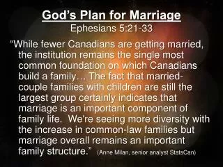 God’s Plan for Marriage Ephesians 5:21-33