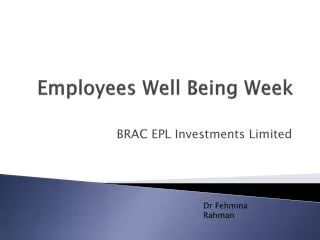 Employees Well Being Week