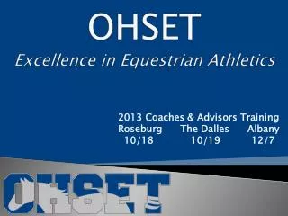 OHSET Excellence in Equestrian Athletics