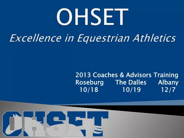 ohset excellence in equestrian athletics