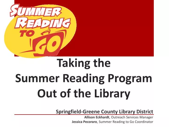 taking the summer reading program out of the library