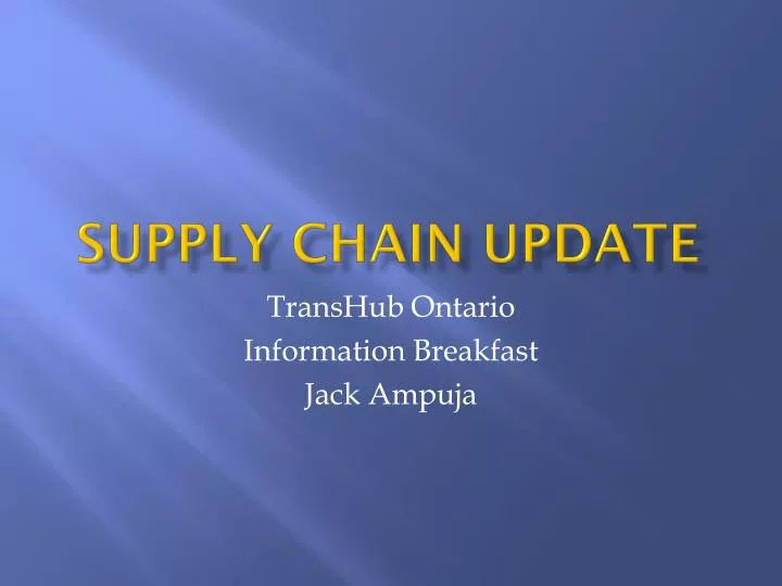 supply chain update