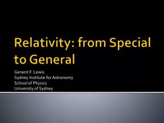 Relativity: from Special to General
