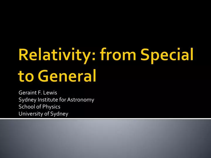 geraint f lewis sydney institute for astronomy school of physics university of sydney