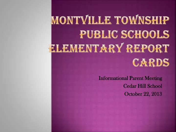 montville township public schools elementary report cards