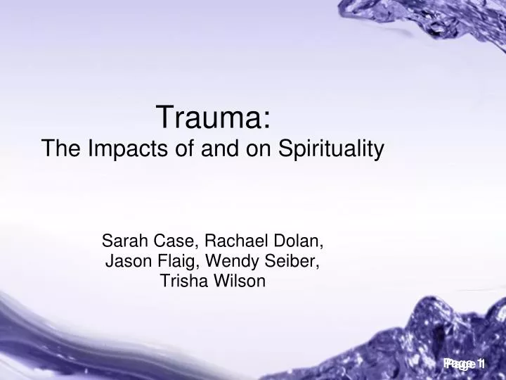 trauma the impacts of and on spirituality