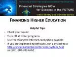 Financing Higher Education - slide 1