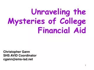 Unraveling the Mysteries of College Financial Aid