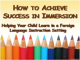 How to Achieve Success in Immersion