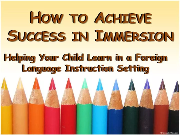 how to achieve success in immersion