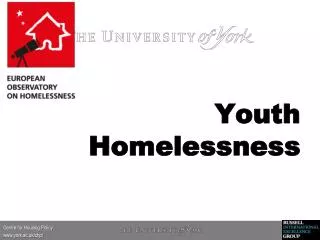 Youth Homelessness Homelessness