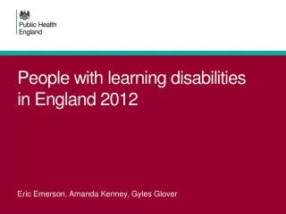 people with learning disabilities in england 2012
