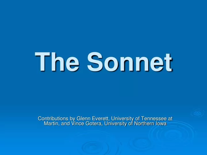 the sonnet